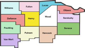 Map of the 13 county service area for SST 1